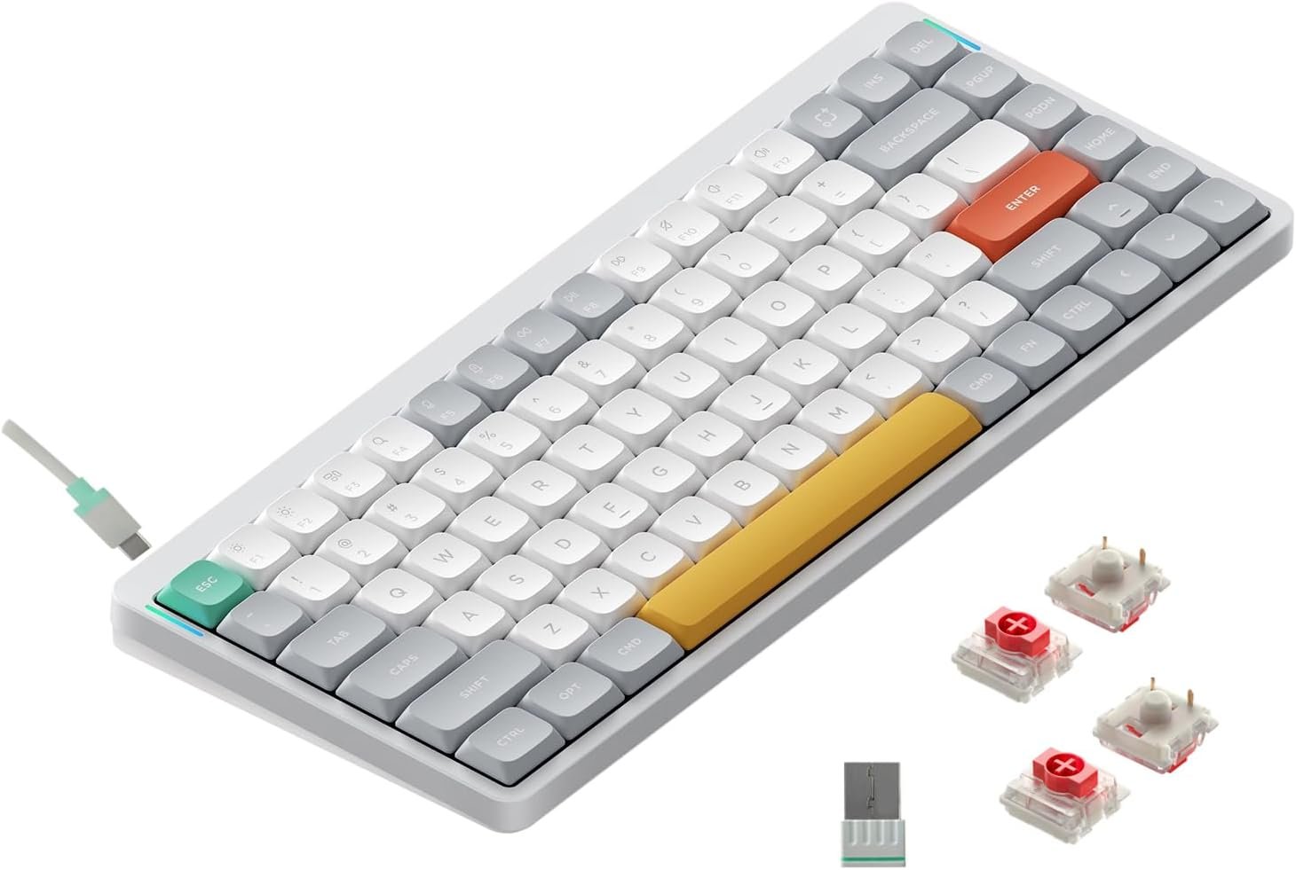 teclado mecânico sem fio nuphy air75 v2